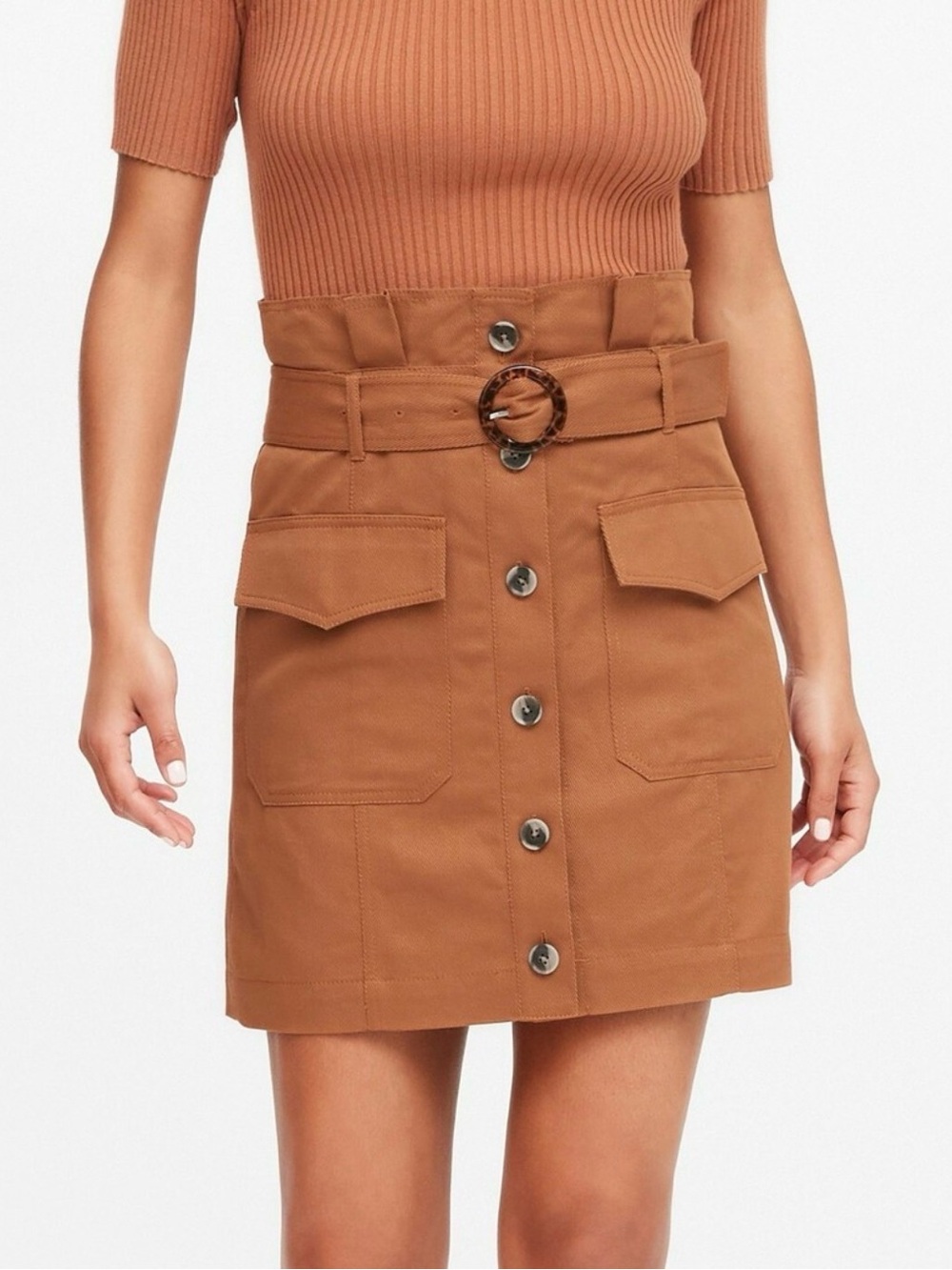 Banana Republic Linen Blend Paper Bag Skirt Belted Size 6